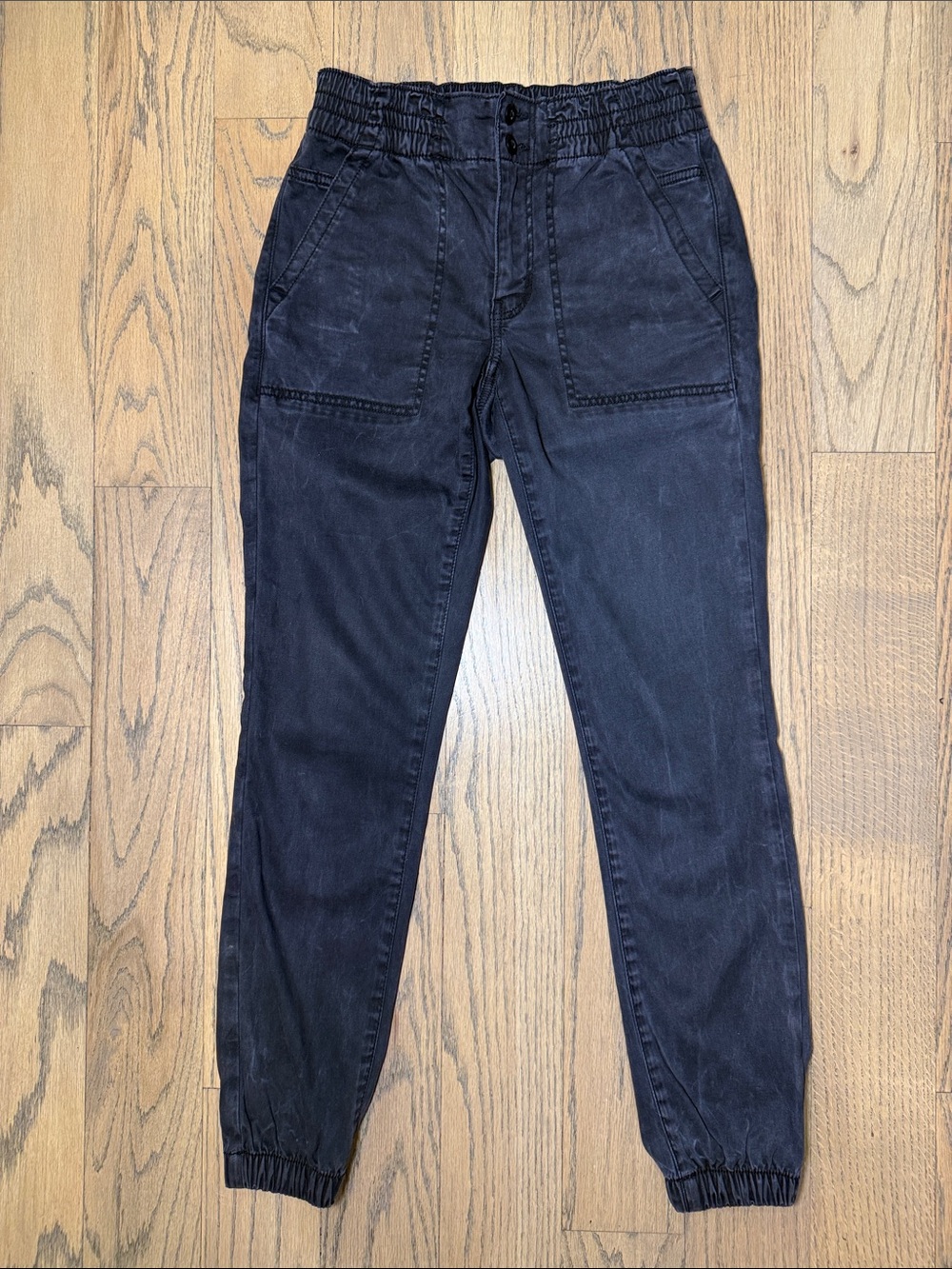 American Eagle Outfitters Black Women's Elastic-Waist Jogger Jeans Size 4